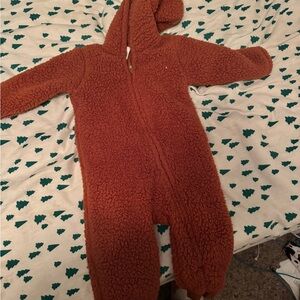Okie Dokie Cozy Brown Sherpa Bodysuit